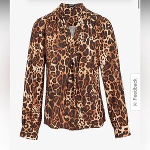 EXPRESS The Portofino Shirt Leopard/Cheetah Print Blouse